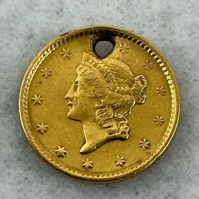 1851 Gold Liberty Head $1 Coin