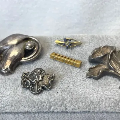 Art Nouveau W/ Sterling Silver Jewelry, Antique