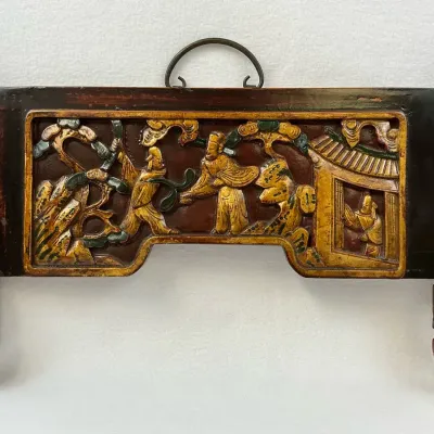 Chinese Architectural Carved Wood Panel