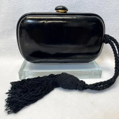 Bottega Veneta Patent Leather Evening Clutch Minaudiere Bag