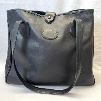 Lavenger Black Leather XL Shoulder Tote Bag