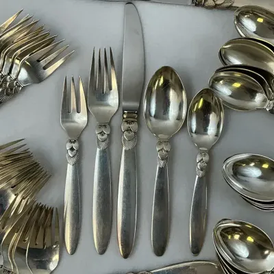 Georg Jensen Sterling Silver “Cactus” Flatware