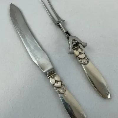 Georg Jensen Sterling Silver “Cactus” Steak Carving Set