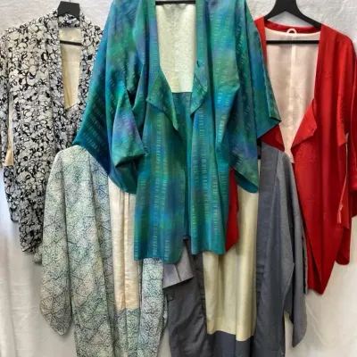 Handmade Colorful Printed Kimono Collection, 5pcs