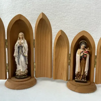 Pema Triptych Our Lady Of Lourdes & St. Therese Of Lisieux