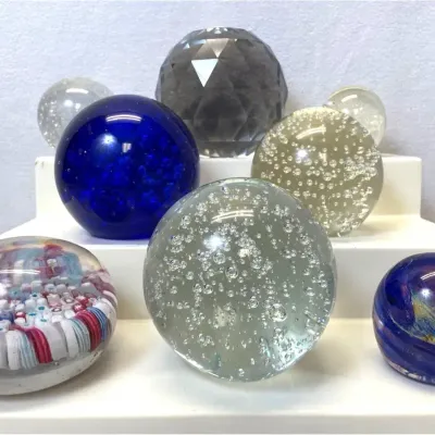 Crystal And Glass Paperweights/ Decor, 7pcs