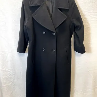 Black double-breasted Wool Overcoat, Pendleton