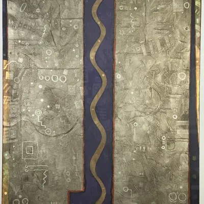 Antonio Arellanes Jr. “Holographic Wavelength Of Light” 4’ x 6’ Mixed Media