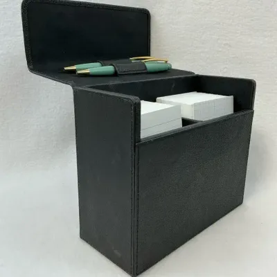 Levenger Metropolitan Note Card Storage Box & Pens