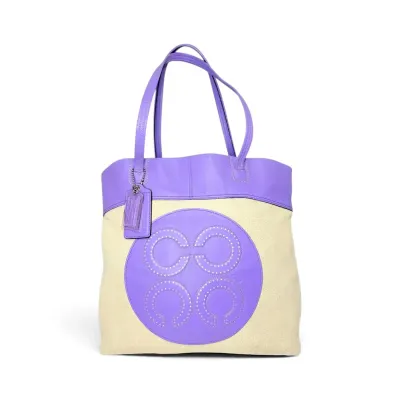 Coach Julia Canvas Op Art Perry Tote Bag (A1098-15014) with COA!