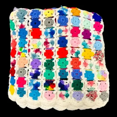 Small Crocheted Square Blanket (65” x 71”)