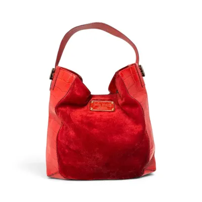 Kate Spade Red Leather & Suede Shoulder Bag (w COA!)
