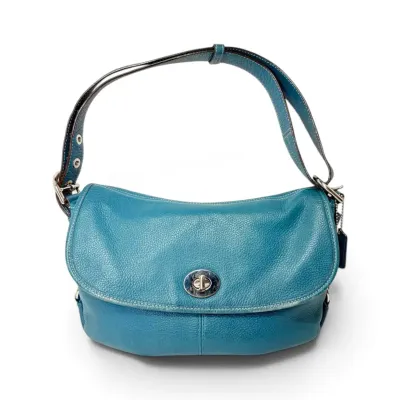 Coach Teal Turnlock Legacy Flap Leather Shoulder Crossbody Bag (F1069-F15170) with COA!