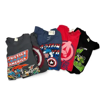 Five Men’s 2XL DC Comics & Marvel Comics T-Shirts; Justice League, Captain America, & More
