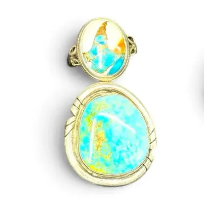 .925 Sterling Silver & Turquoise Rings (31g Total)