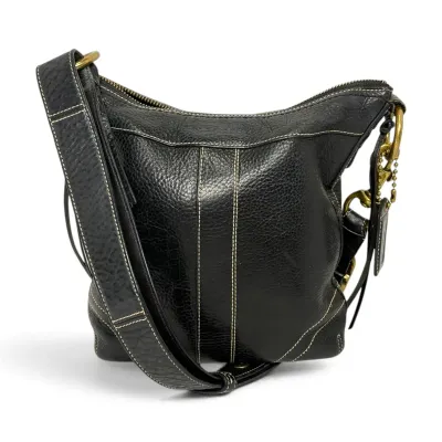 Coach Slim Soho Black Pebbled Leather Shoulder Crossbody Purse (H0651-10398) with COA!