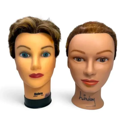 Two Cosmetology Training Mannequin Heads; Burmax Debra Manikin & Marianna Lindsay