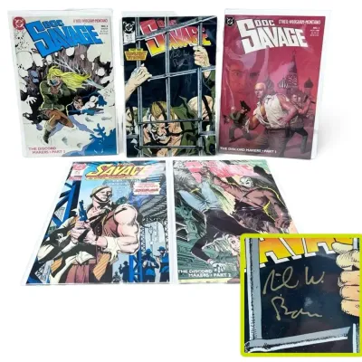 Doc Savage Comic Signed by Mike W Barr & More