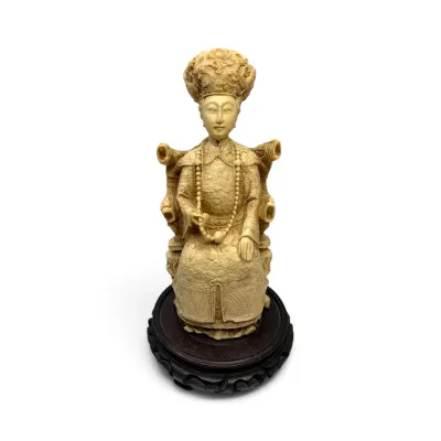 Faux-Ivory Resin Chinese Empress Figurine