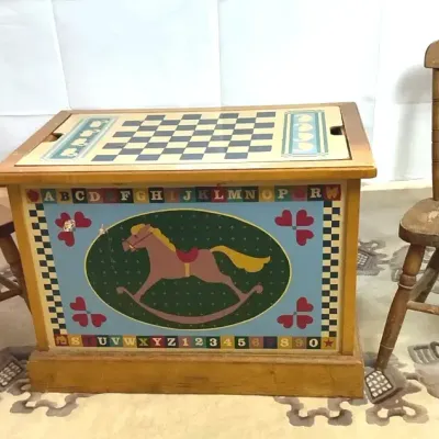 Children’s Toy Box/Table And Two Chairs