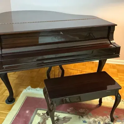 Weber Grand Piano With Sheet Music And Bench