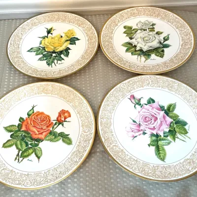 Edward Marshall Boehm ￼Rose Plate Collection