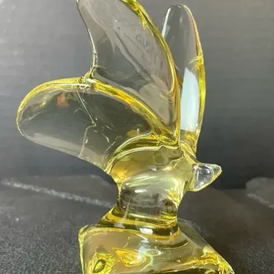 Baccarat Yellow Crystal Butterfly Figurine