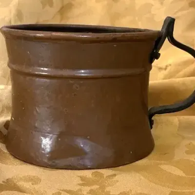 Vintage Solid Copper Pot with Wrought Iron Handle – Made in Turkey