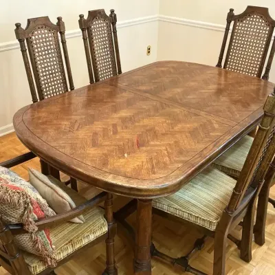 Solid Wood Dining Table & 6 Chairs 