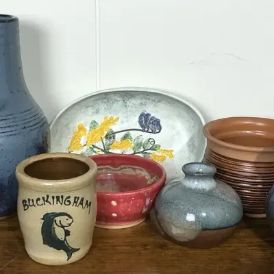 Lot Of Pottery Including Williamsburg Bird House
