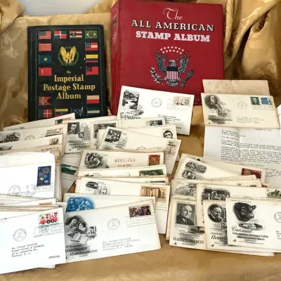 Vintage Stamp Collection And Original Envelopes