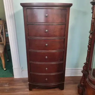 Tall Chest of Drawers | Dark Wood Finish | 6-Drawer Storage Chest