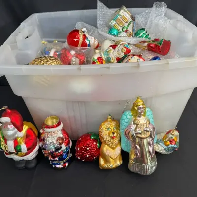 Kurt S. Adler & Assorted Glass Christmas Ornaments | Santa, Angel, Lion & More