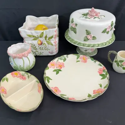 Franciscan Floral Serving Ware | Platter, Chips & Dip, Cake Stand, Vase & Mug