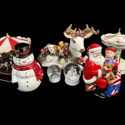 Christmas Décor Collection | Maxcera, Millennium Carousel, Santa, Reindeer & Snow Globes