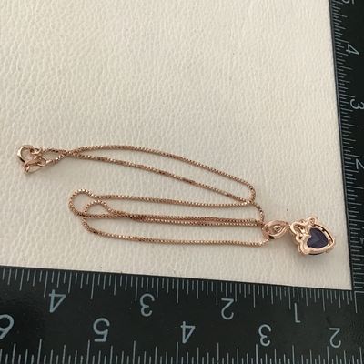 Beautiful 925 sterling silver purple crystal heart pendant necklace excellent condition very beautiful