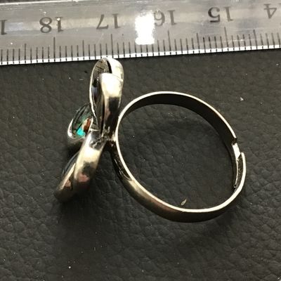 Abalone Rhinestone Adjustable Fashion Ring