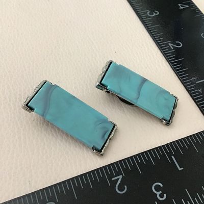 Vintage stone turquoise clip on earrings