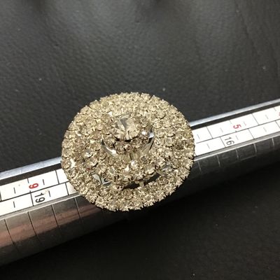 Rhinestone Adjustable Cocktail Ring Domed