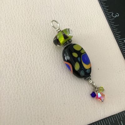 Handcrafted, artisan, lampwork, glass pendant