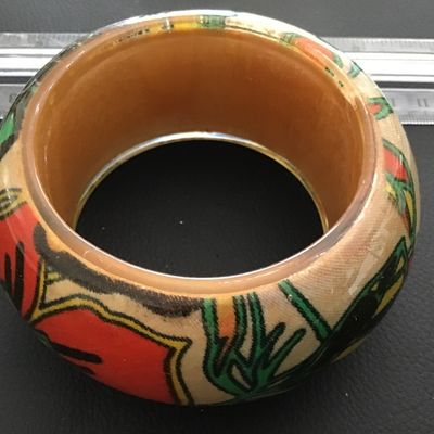Vintage Lucite Floral Wide Bangle