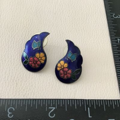Vintage Cloisonne butterfly earrings