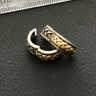 Designer Scott Kay 750 Gold And 925 Sterling Basket Weave Signed