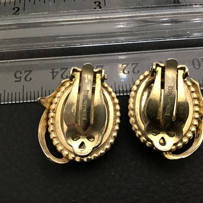 Whiting and Davis Signed Vintage Earrings