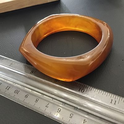 Amber Swirl Tone Asymmetrical Bangle