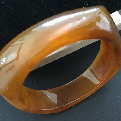 Amber Swirl Tone Asymmetrical Bangle