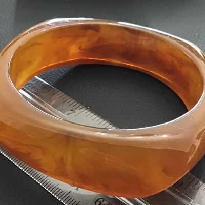 Amber Swirl Tone Asymmetrical Bangle