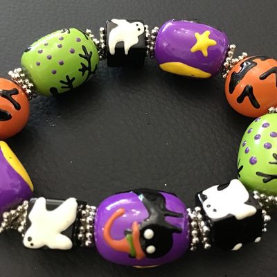Art Glass Style Beaded Fall Bracelet