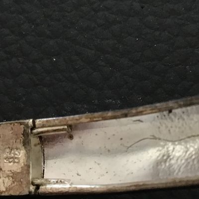 Fas 925 Thin Hinged Bracelet Locking Vintage