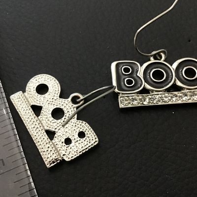 Rhinestone Boo Fall Halloween Earrings